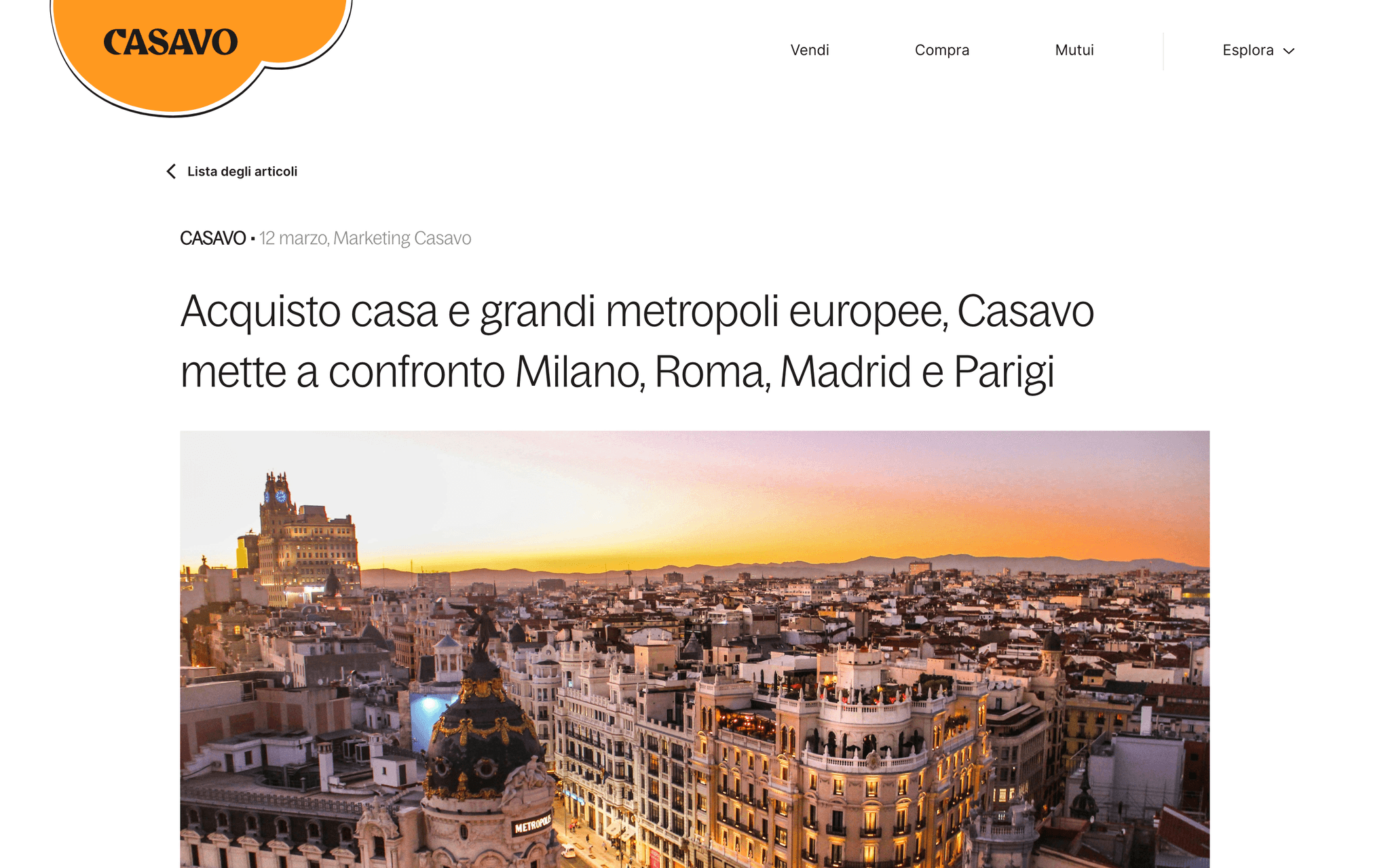 Casavo website made with React Bricks